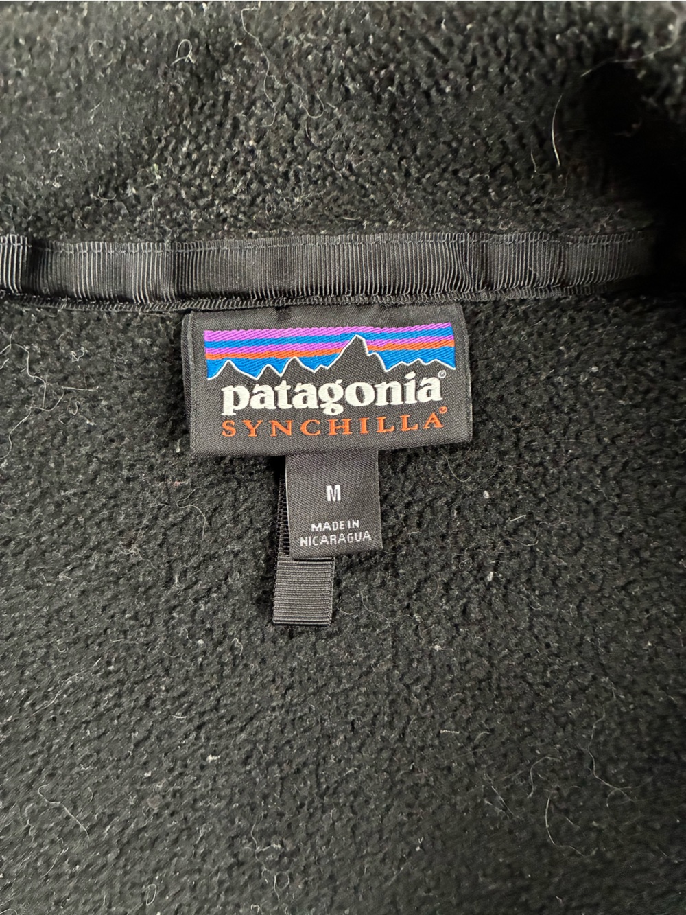 Patagonia Synchilla Fleece Jacket Men’s M Black Full Zip Outdoor Gorpcore - Picture 5 of 13